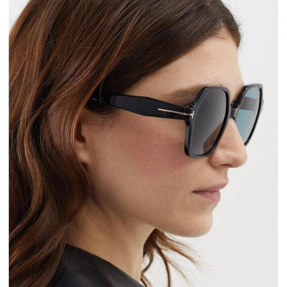 Tom Ford FT1032-F ROMY 01A BRAND NEW Sunglasses Black Blue Square Oversized - Picture 6 of 13